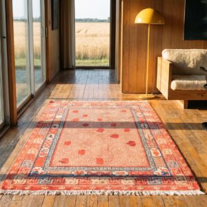 Antique Chinese - Kansu Hallway Runner Wool Coral Rug (SKU 21301) - room view