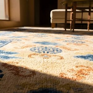 Antique Chinese - Kansu Hallway Runner Wool Ivory Rug (SKU 25592) - in-room detail
