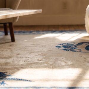 Antique Chinese Medallion Knotted Rug (SKU 25067) - in-room detail