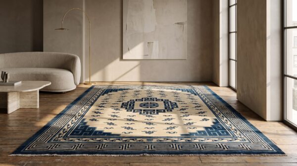Antique chinese - mongolian chinese knotted rug 7 Antique chinese - mongolian chinese knotted rug (sku 20411) - room view