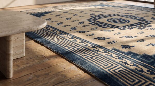 Antique chinese - mongolian chinese knotted rug 8 Antique chinese - mongolian chinese knotted rug (sku 20411) - in-room detail