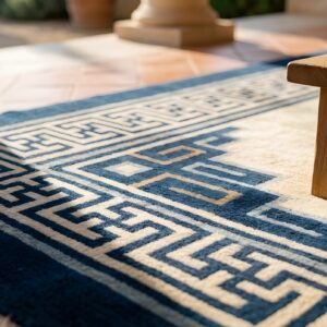 Antique Chinese - Mongolian Large Room Size Wool Ivory Rug (SKU 25579) - in-room detail