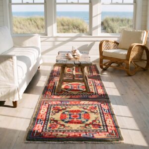 Antique Chinese - Mongolian Small Scatter Size Wool Yellow Rug (SKU 21832) - room view