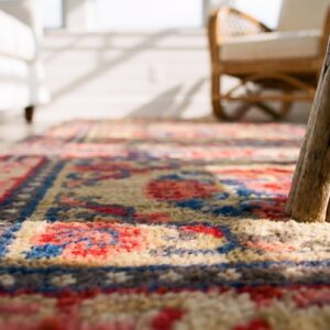 Antique Chinese - Mongolian Small Scatter Size Wool Yellow Rug (SKU 21832) - in-room detail