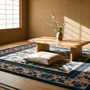 Antique Chinese - Mongolian Knotted Square Rug (SKU 24502) - room view