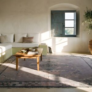 Antique Chinese Nepal Rug 8'3"×8'8" Hand-Knotted Wool, Square Format (SKU 22978) - room view