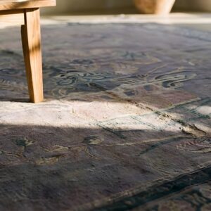 Antique Chinese Nepal Rug 8'3"×8'8" Hand-Knotted Wool, Square Format (SKU 22978) - in-room detail