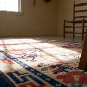 Antique Chinese Ningxia Foo Dog Design Hallway Runner Rug (SKU 25465) - in-room detail