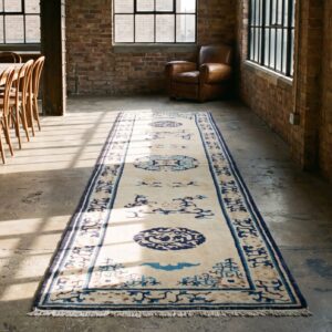 Antique Chinese Ningxia Knotted Hallway Runner Rug (SKU 22992) - room view