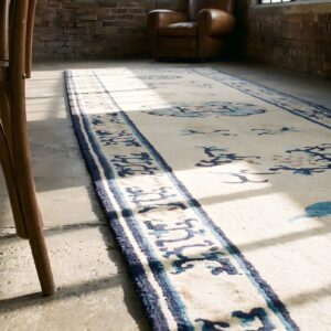 Antique Chinese Ningxia Knotted Hallway Runner Rug (SKU 22992) - in-room detail