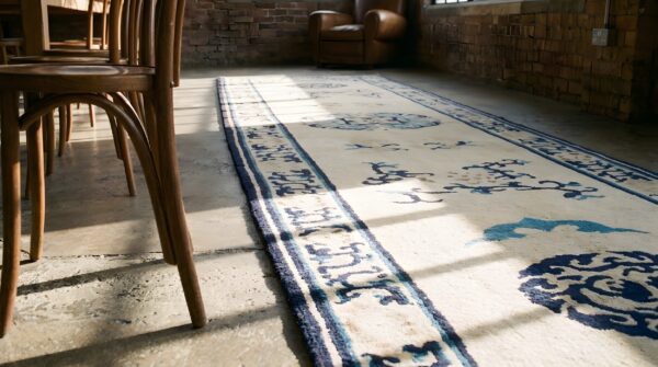 Antique chinese ningxia knotted hallway runner rug 10 Antique chinese ningxia knotted hallway runner rug (sku 22992) - in-room detail