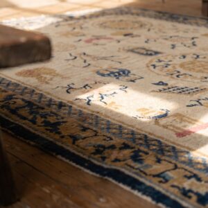 Antique Chinese - Ningxia Hallway Runner Wool Ivory Rug (SKU 19985) - in-room detail