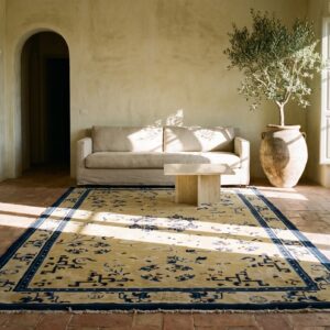 Antique Chinese - Ningxia Hallway Runner Wool Yellow Rug (SKU 21977) - room view
