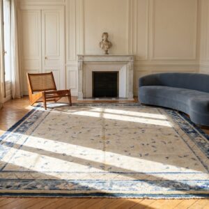 Antique Chinese - Ningxia Chinese Ivory 1750s Rug (SKU 19986) - room view