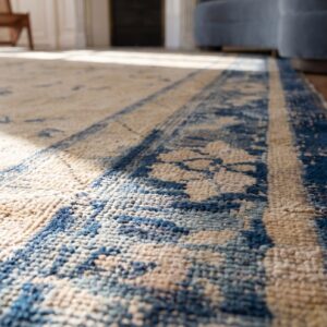 Antique Chinese - Ningxia Chinese Ivory 1750s Rug (SKU 19986) - in-room detail