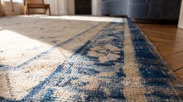 Antique chinese - ningxia chinese ivory 1750s rug 7 Antique chinese - ningxia chinese ivory 1750s rug (sku 19986) - in-room detail