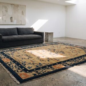 Antique Chinese - Ningxia Small Scatter Size Wool Blue Rug (SKU 20977) - room view