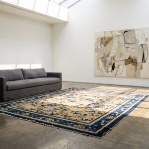 Antique Chinese - Ningxia Small Scatter Size Wool Brown Rug (SKU 22160) - room view