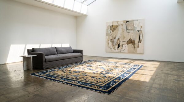 Antique chinese - ningxia small scatter size wool brown rug 6 Antique chinese - ningxia small scatter size wool brown rug (sku 22160) - room view