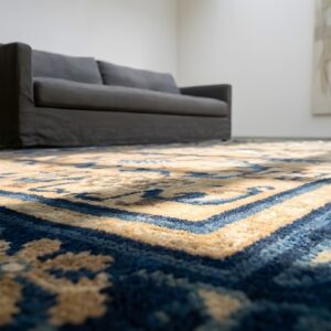 Antique Chinese - Ningxia Small Scatter Size Wool Brown Rug (SKU 22160) - in-room detail
