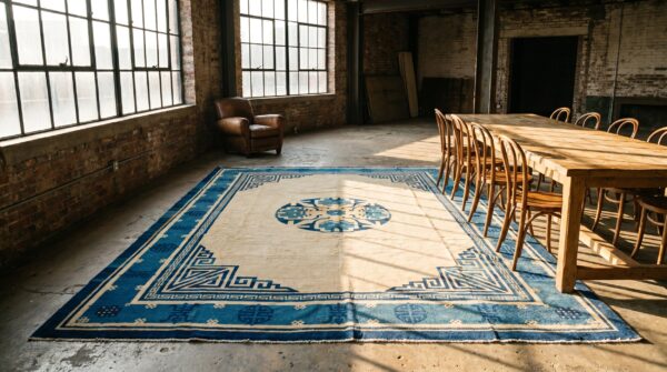 Antique chinese - peking chinese knotted rug 3 Antique chinese - peking chinese knotted rug (sku 17510) - room view