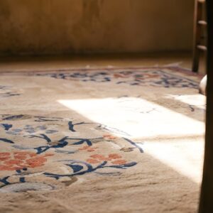 Chinese - Peking 1890s Wool Antique Room Size Knotted Rectangle Ivory Rug (SKU 22812) - in-room detail
