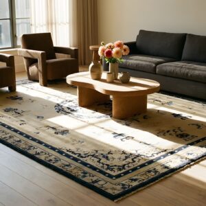 Antique Chinese - Peking Chinese Allover Medallion Knotted Rug (SKU 24854) - room view