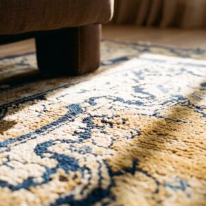 Antique Chinese - Peking Chinese Allover Medallion Knotted Rug (SKU 24854) - in-room detail