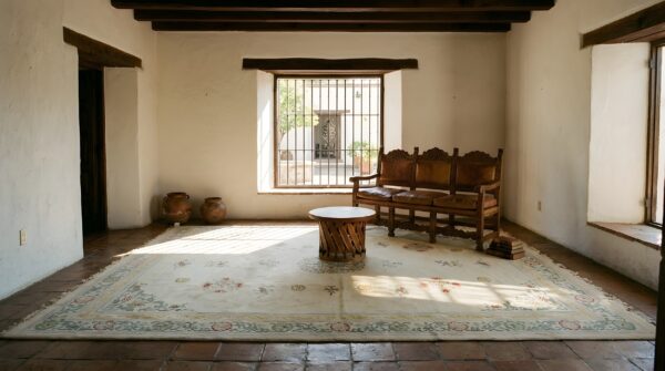 Antique chinese peking big oversized light ivory color wool pile carpet 10 Antique chinese peking big oversized light ivory color wool pile carpet (sku 23503) - room view