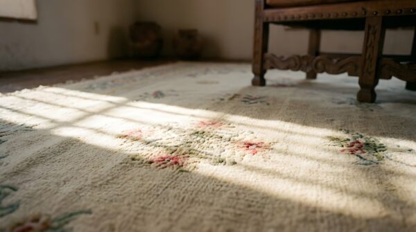 Antique chinese peking big oversized light ivory color wool pile carpet 11 Antique chinese peking big oversized light ivory color wool pile carpet (sku 23503) - in-room detail