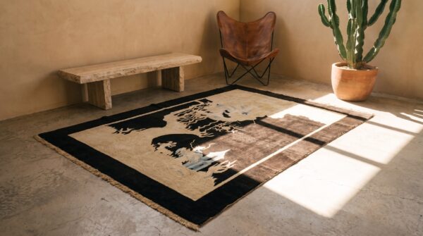 Antique chinese - peking chinese black 1920s rug 7 Antique chinese - peking chinese black 1920s rug (sku 22612) - room view