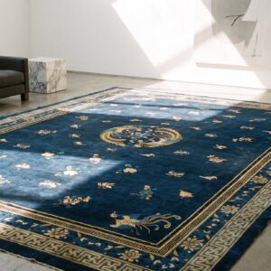 Antique Chinese - Peking Chinese Blue 1880s Blue Rug (SKU 22763) - room view