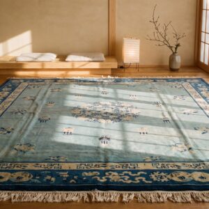 Antique Chinese - Peking Chinese Blue 1890s Blue Rug (SKU 21835) - room view