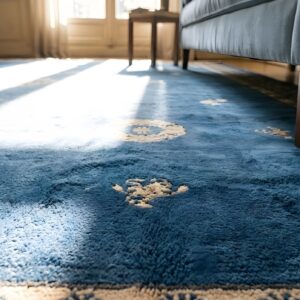 Chinese - Peking Blue Room Size Antique Knotted Rectangle 1890s Wool Rug (SKU 24743) - in-room detail
