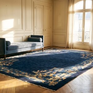 Antique Chinese - Peking Chinese Floral Knotted Rug (SKU 25040) - room view