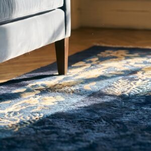 Antique Chinese - Peking Chinese Floral Knotted Rug (SKU 25040) - in-room detail