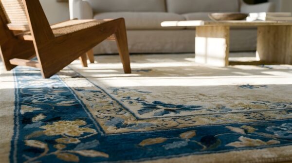 Antique chinese - peking chinese floral, medallion rug 11 Antique chinese - peking chinese floral, medallion rug (sku 24906) - in-room detail