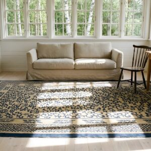 Antique Chinese - Peking Chinese Geometric Knotted Rug (SKU 24968) - room view
