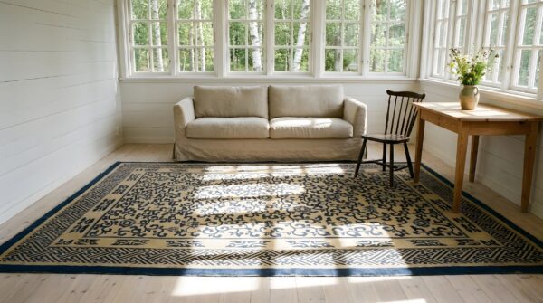 Antique chinese - peking chinese geometric knotted rug 8 Antique chinese - peking chinese geometric knotted rug (sku 24968) - room view
