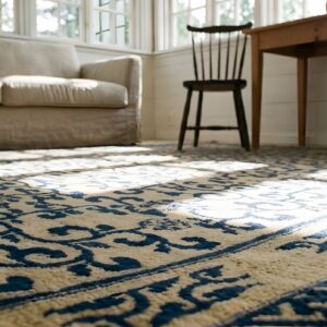 Antique Chinese - Peking Chinese Geometric Knotted Rug (SKU 24968) - in-room detail