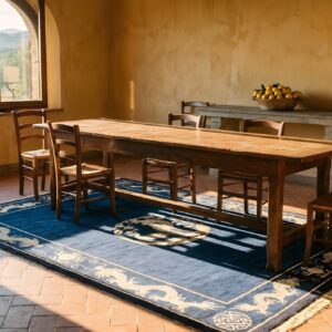 Antique Chinese - Peking Geometric Knotted Rug (SKU 25222) - room view