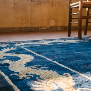 Antique Chinese - Peking Geometric Knotted Rug (SKU 25222) - in-room detail