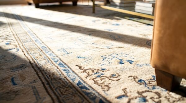 Chinese - peking ivory 1880s antique wool rectangle knotted room size rug 10 Chinese - peking ivory 1880s antique wool rectangle knotted room size rug (sku 25700) - in-room detail