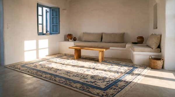 Chinese - peking antique knotted wool ivory 1900s hallway runner rectangle rug 7 Chinese - peking antique knotted wool ivory 1900s hallway runner rectangle rug (sku 23369) - room view