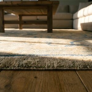 Antique Chinese Peking Medallion Ivory 1880s Square Rug (SKU 24903) - in-room detail
