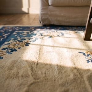 Antique Chinese - Peking Medium Wool Ivory Rug (SKU 25119) - in-room detail