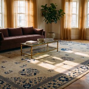 Antique Chinese - Peking Oversized Wool Ivory Rug (SKU 25550) - room view