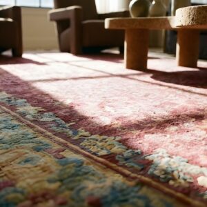 Antique Chinese - Peking Oversized Large Big Wool Coral Rug (SKU 25704) - in-room detail
