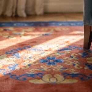 Antique Chinese - Peking Room Size Wool Coral Rug (SKU 24886) - in-room detail