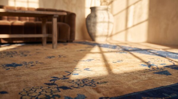 Antique chinese - peking room size wool gray rug (sku 22598) - in-room detail